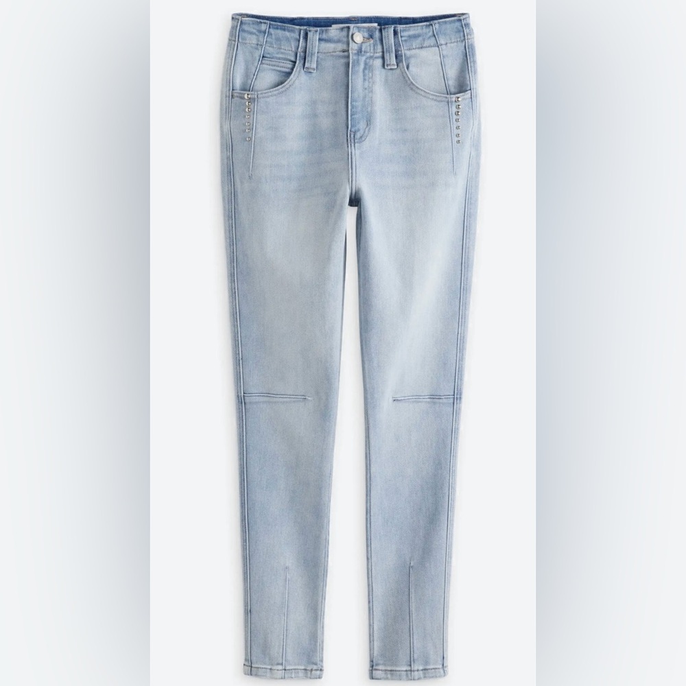 Kehlani High Rise Studded Straight Leg Jean size 14